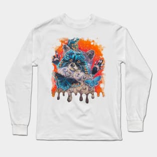 Butterfly Raccoon Long Sleeve T-Shirt